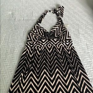 Black and White Halter Maxi Dress